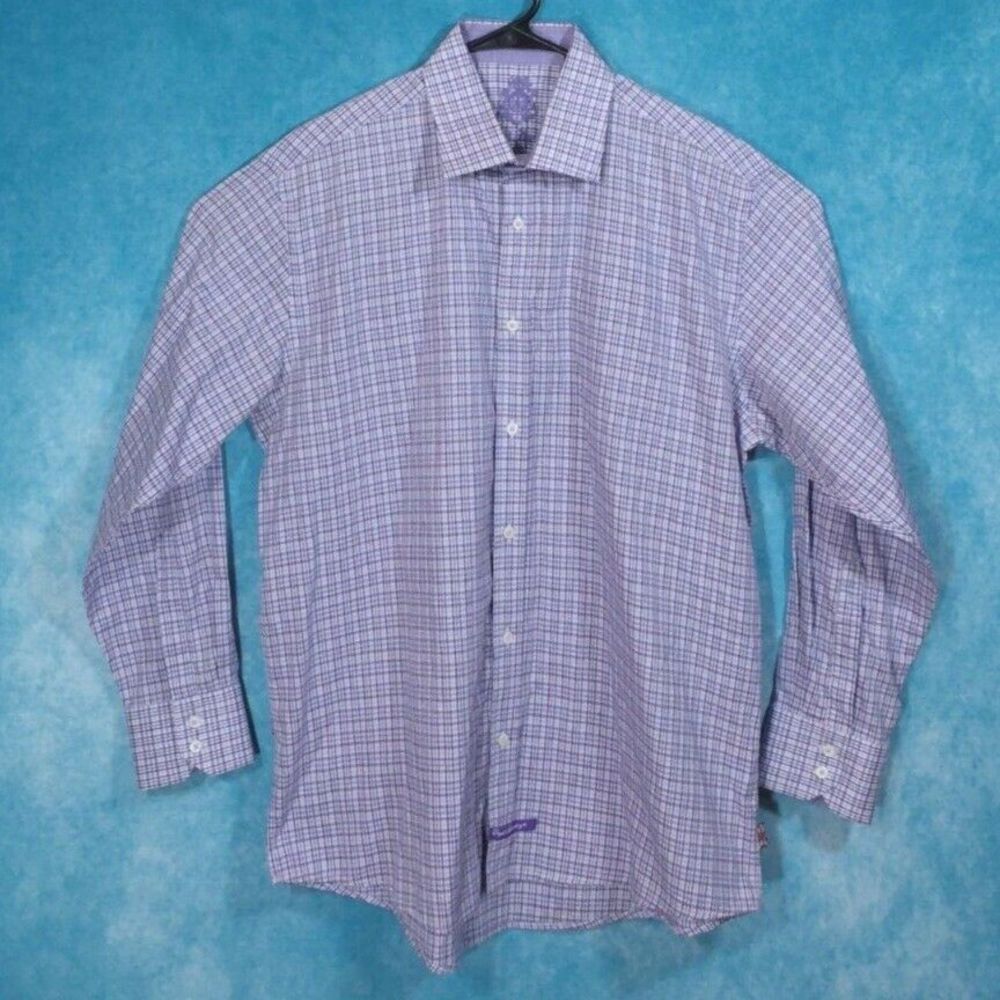 English Laundry Shirt, Button Up, Long Sleeve, Purple, Size 17-34/35